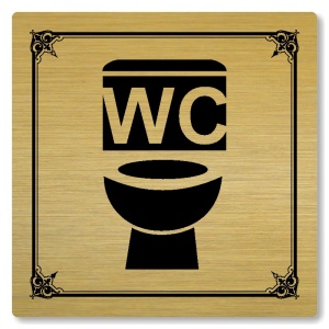WC, 80x80mm, zlatá, Nebraska